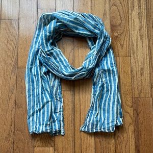Railroad Track Blue & White Long Lightweight Scarf